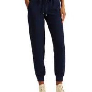 Clearout-Ralph Lauren Women's Jogger Sweatpants Side Stripe Navy Blue in XS